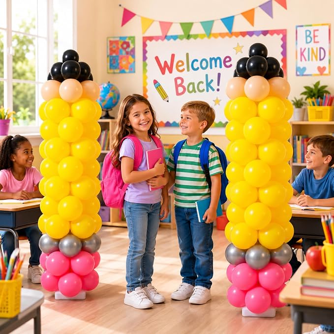 Gejoy 2 Sets Back to School Balloon Arch Kit Pencil Shape 6.5 ft Adjustable - Image 5