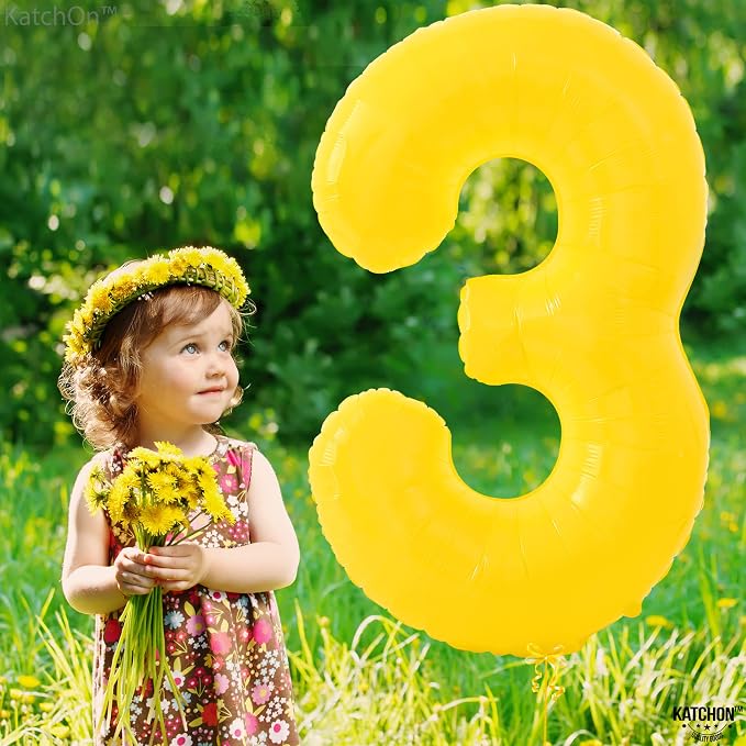 KatchOn, Honey Bee Party Decorations | Yellow Three balloon - Image 7