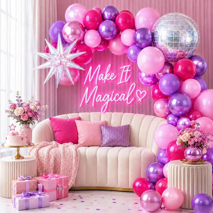 Pink Purple Balloons for Girls Party Decor | 12 Inch Pink Purple Balloons - Image 7