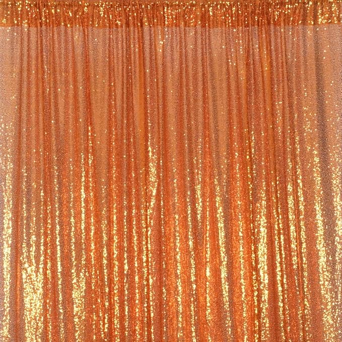 Poise3EHome 6FT x 8FT Orange Sequin Photography Backdrop Curtain - Image 8