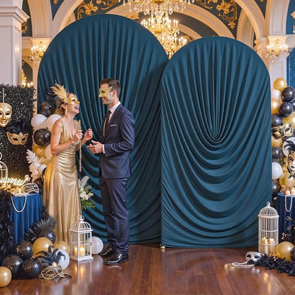 Navy Blue Wedding Arch Backdrop Cover 7.2ft and 6ft Draped Arch Covers Stretchy - Image 3