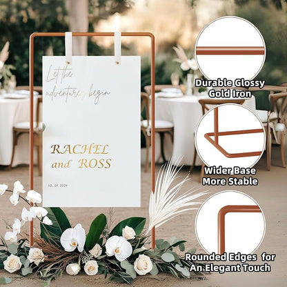 Wedding Sign Holder, Adjustable Welcome to Our Wedding Sign Stand W/Design - Image 5