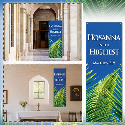 Hahafelt Hosanna in the Highest Banner Easter Palm Sunday Banners - Image 6