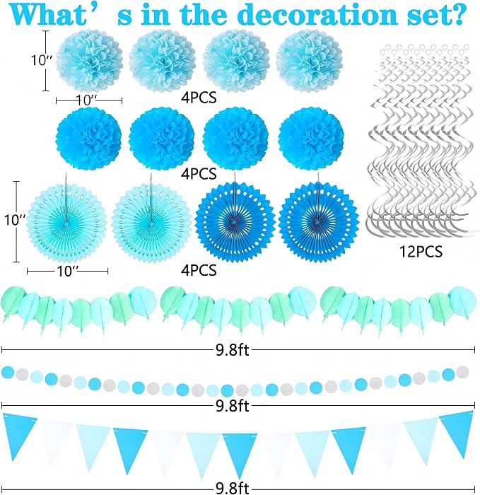 35PCS Party Decorations Paper Fan Hanging Set - Image 4