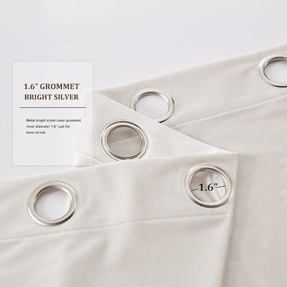 Luxury Cream Ivory Velvet Curtain Drapes - Image 3