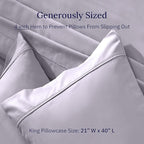 California Design Den King Size Pillowcase Set - 400 Thread Count, 100% Cotton Sateen, Set of 2 Pillow Covers, Soft and Breathable - Dusky Lavender Grey