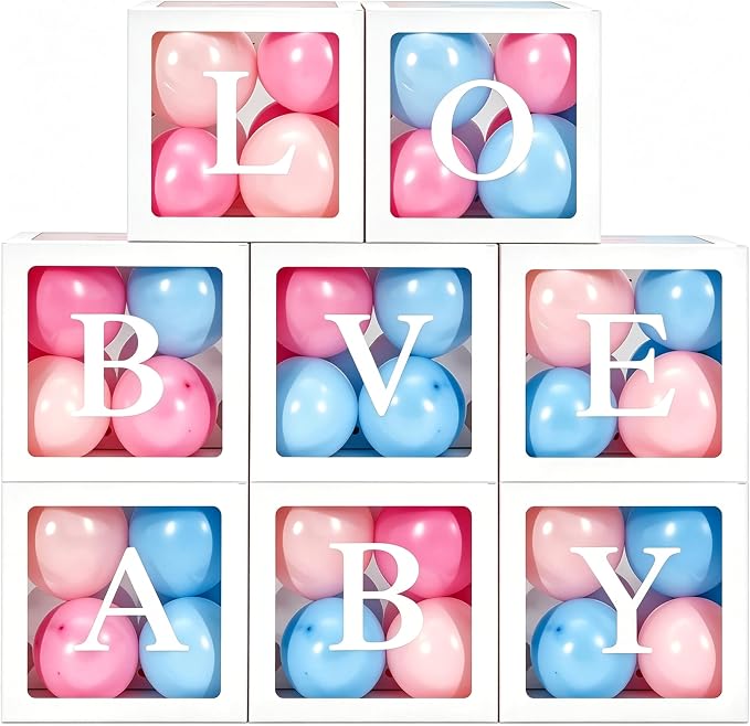 8 Pack Transparent Balloon Boxes by Unknown