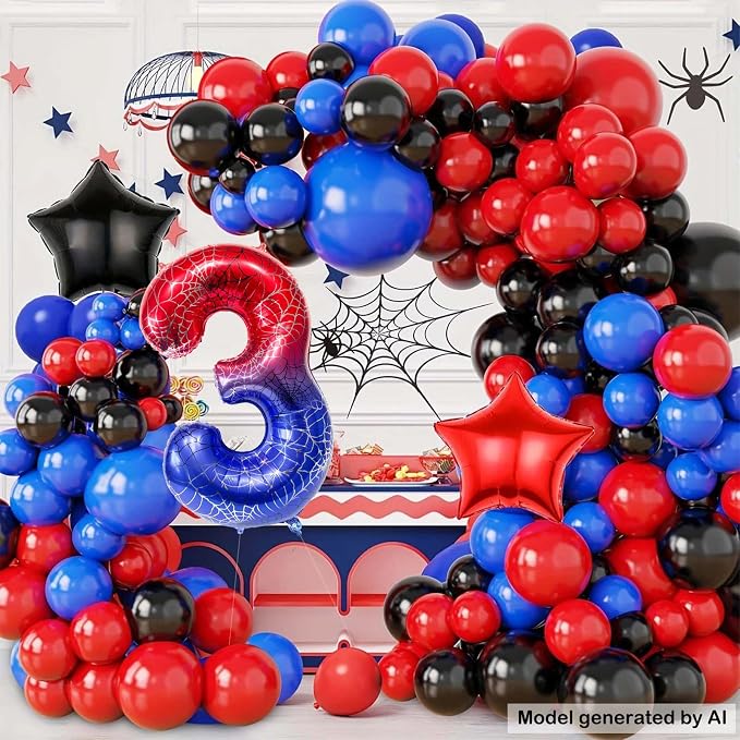 40 Inch Spider Number 3 Foil Balloons - Image 6