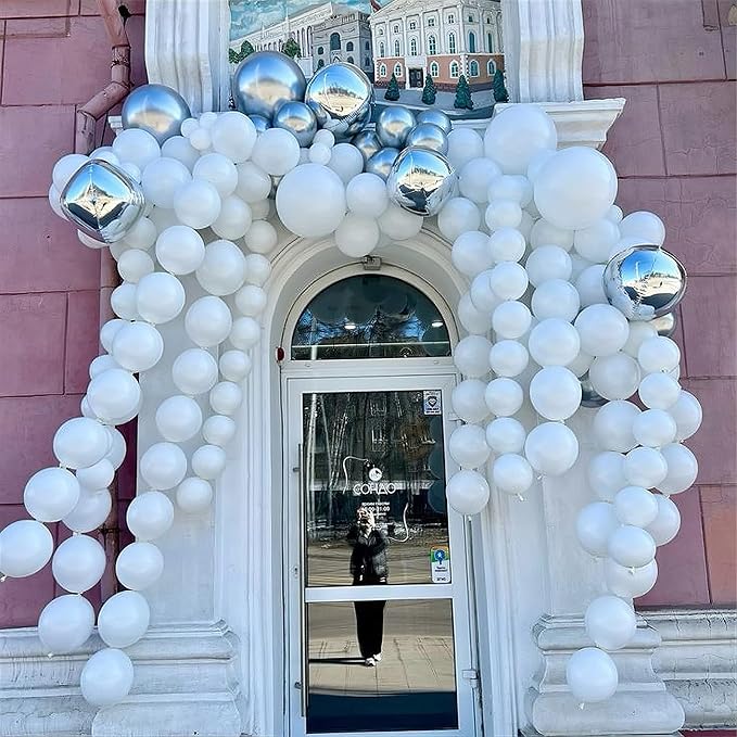 White Quick Link Balloons, Pearl Balloons - Image 8