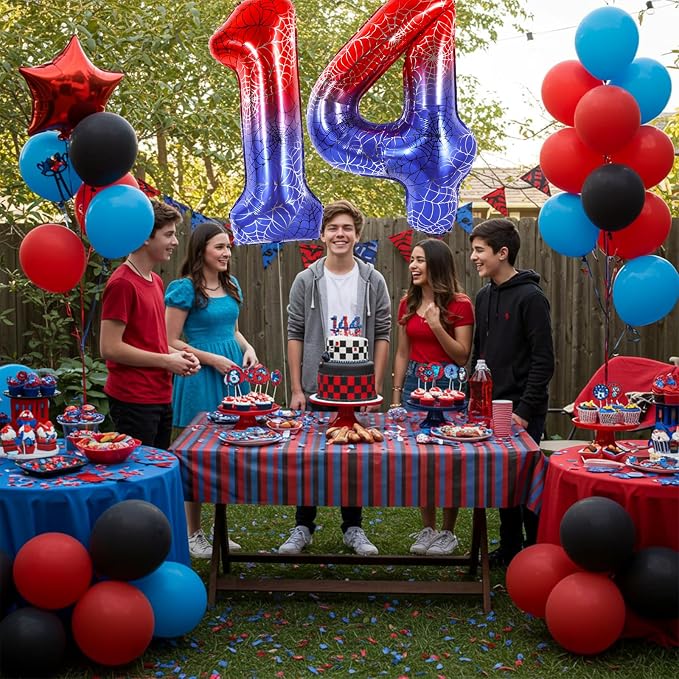 40 Inch Red Blue Number 4 Balloon - Image 4