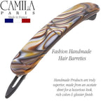 Camila Paris CP2818 French Hair Barrette Clip for Girls, Handmade, Onyx, Metal-Free Closure Strong Hold Grip Hair Clips for Women, No Slip and Durable Styling Girls Hair Accessories, Made in France