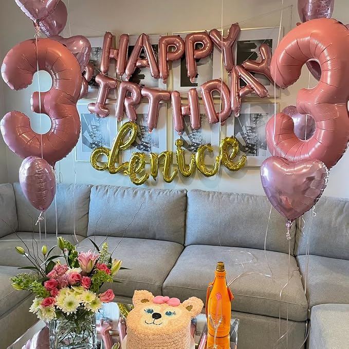 Pastel Pink 3 Balloons, 40 Inch Large Light Pink Foil Number Balloons 0-10 - Image 5