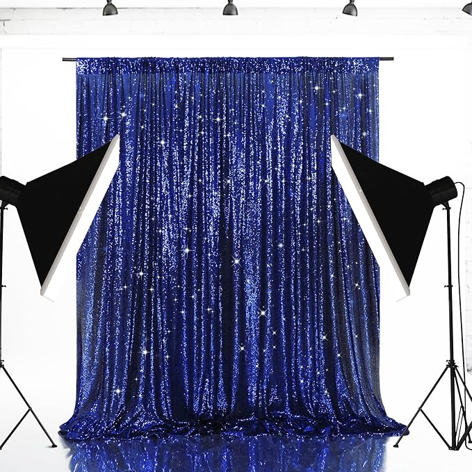 Eternal Beauty Navy Blue 3mm Sequin Backdrop 5x7 Ft - Image 4