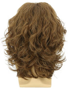 karlery California 70s 80s Rocker Wig Men Women Long Curly Brown Halloween Costume Wig