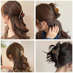 Womens Hair Clips Medium Claw Clips Tortoise Hair Jaw Clips Celluloid Hair Claw Clamps Acetate Hair Clip 3 Pack,Tortoise Shell/Tokyo/Burgundy