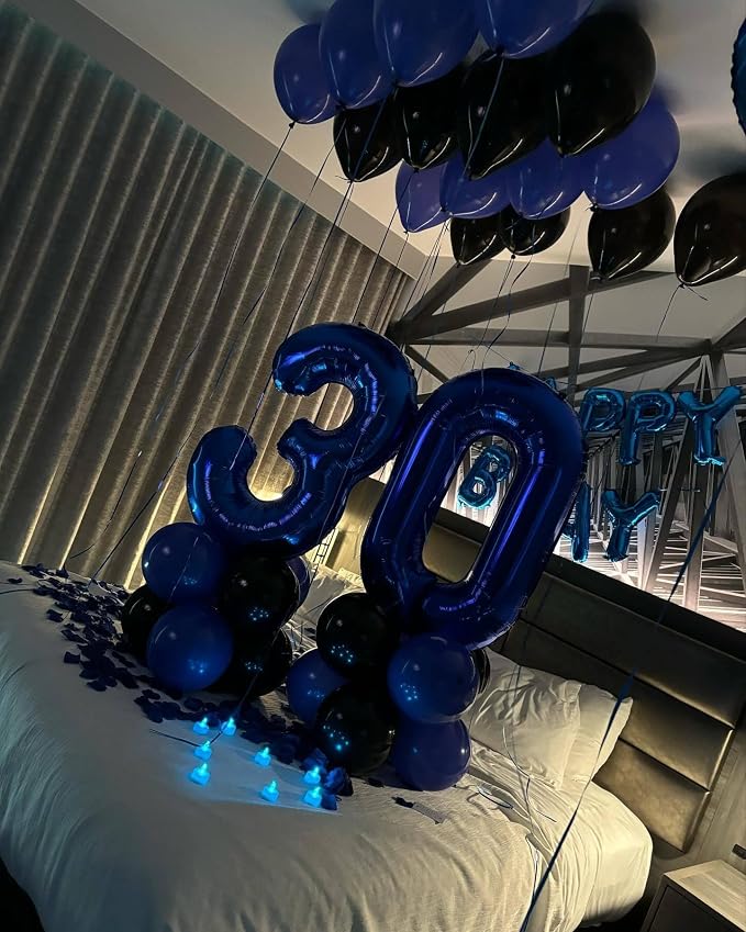 NightBlue Number 4 Balloon 40 Inch, 4th Birthday Decorations Men Women | Foil - Image 8