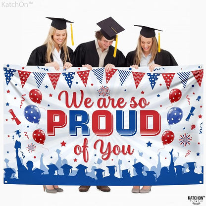 KatchOn We are So Proud of You Banner 72x44 Inch | Congratulations Banner Red - Image 9
