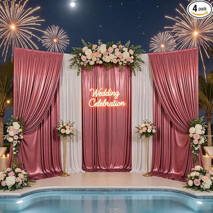 20x10ft Thick Rose Gold Glitter Backdrop Curtain Panels by Outpain