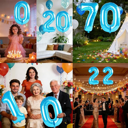 40 Inch Number 70 Balloons for 70th Birthday Party Decorations, 0-100 Jewelry - Image 7