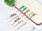 Crystal Hair Pins Gemstone Jeweled Bobby Pin Decorative Hair Accessories for Women Colorful Hairpins Set of 15