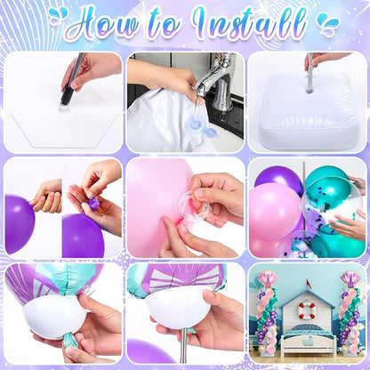 Kasyat 2 Set Mermaid Balloon Column Stand Kit Adjustable Mermaid Balloon arch - Image 6