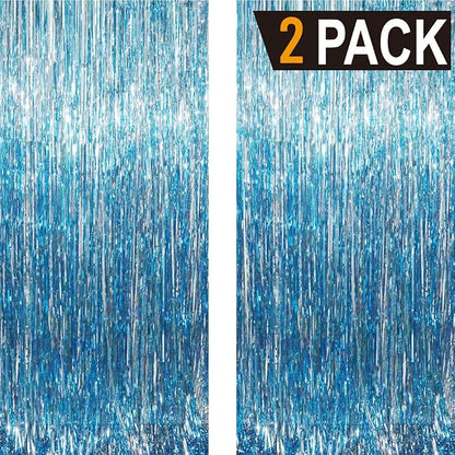GOER 6.4 ft x 9.8 ft Metallic Tinsel Foil Fringe Curtains, Graduation - Image 9
