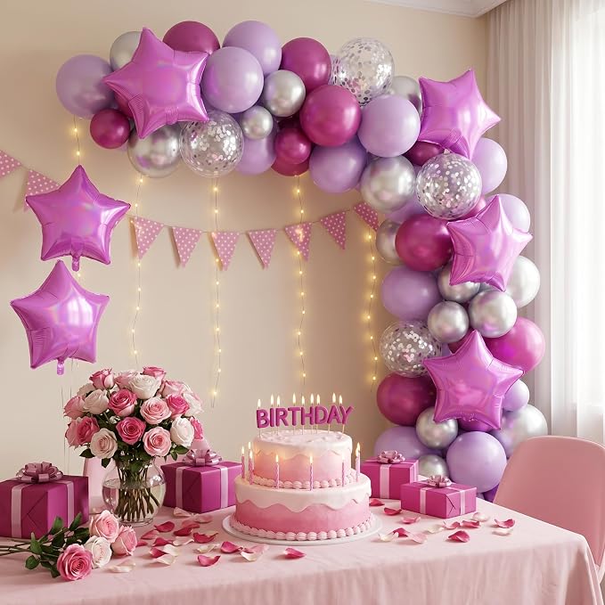 TONIFUL 15 Pcs Star Shaped Balloons 18Inch Iridescent Hot Pink Foil Balloon | - Image 5