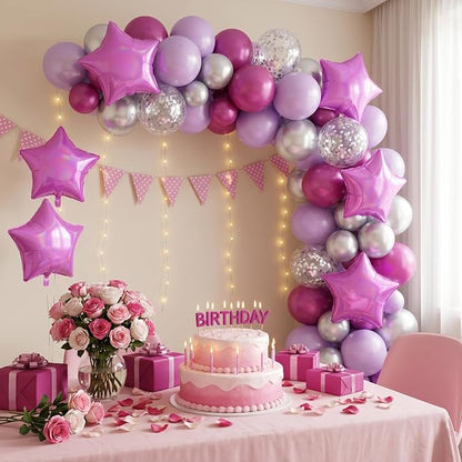 TONIFUL 15 Pcs Star Shaped Balloons 18Inch Iridescent Hot Pink Foil Balloon | - Image 5