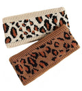 Women Leopard Knit Headband,Warm Sports Headscarf,Soft Stretchy Wide Hair Band,Fashion Accessories for Daily Wear,2PCS Sets