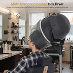 BarberPub 1300W Hooded Hair Bonnet Dryer with Stand, Height Adjustable Floor Standing Rolling Base, Beauty Salon Equipment with 360° Rotation VHD08 (Black)