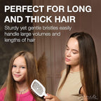 Janeke Superbrush Detangling Brush for Soft Smoothing Hair Brushing with Anti-Static Bristles - Vented Wet Hair Brush for Blow Drying Use - Perfect for Curly, Thick, Wavy, Fine Hair Types (White)