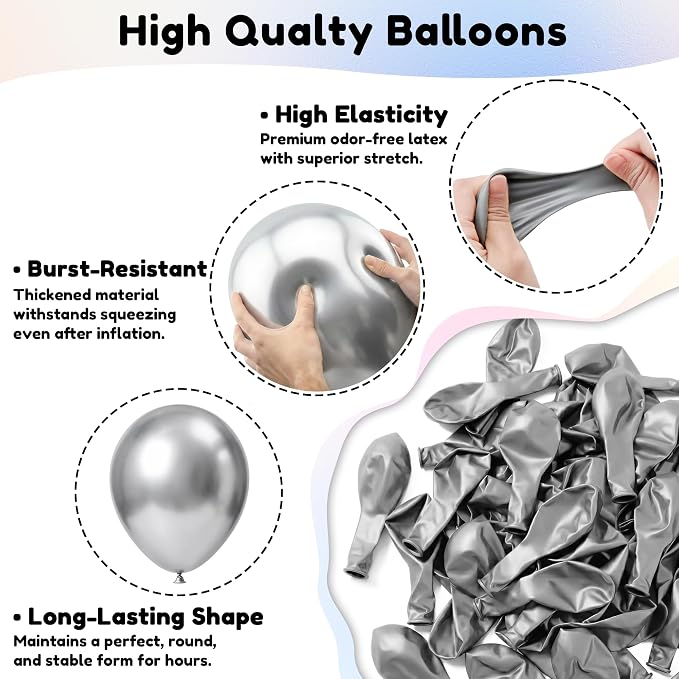 Silver Balloons, Baby Shower, Anniversary, Graduation, Wedding Decorations - Image 5