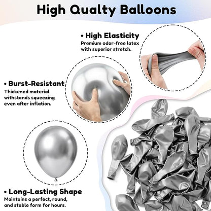 Silver Balloons, Baby Shower, Anniversary, Graduation, Wedding Decorations - Image 5