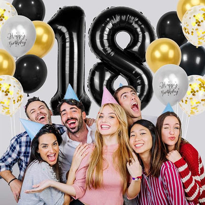 18th Birthday Decorations for Boys, 40 inch 18 Balloon Numbers - Image 3