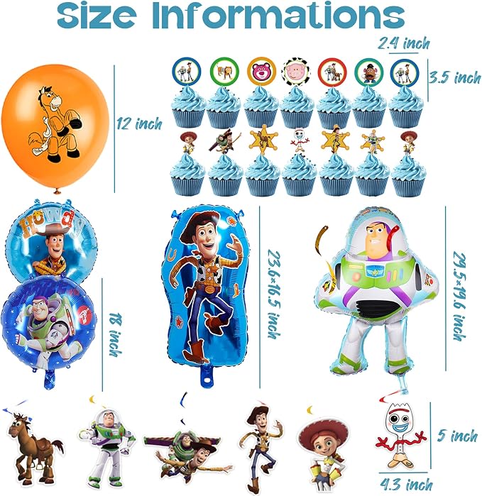 Cartoon Birthday Decorations for Indoor Outdoor Theme Party | Include Happy - Image 5