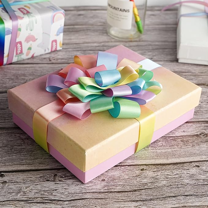 Pastel Ribbon Pastel Rainbow Ribbon 1 inch Rainbow Craft Ribbons Gift Satin - Image 5