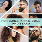 Combeter Bamboo Hair Pick Comb for Thick Curly Hair & Beard – Eco-Friendly Anti Static Afro Pick Wooden Comb for Detangling & Styling for Men, Women & Kids