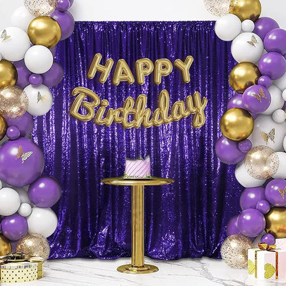 SquarePie 6x6ft Purple Sequin Backdrop, High Density Non-Transparent Glitter - Image 6