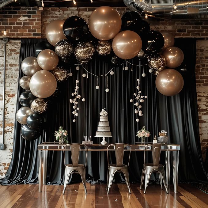 Asee'm Black Backdrop Curtains Drapes - Image 4