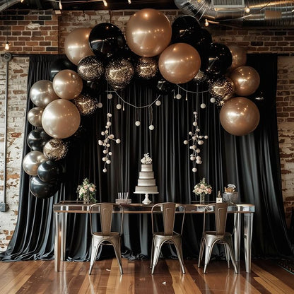 Asee'm Black Backdrop Curtains Drapes - Image 4