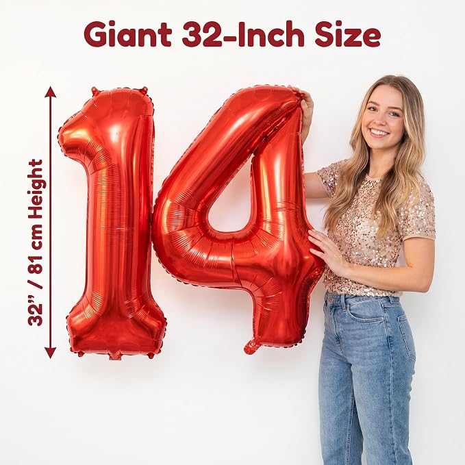 Number 14 Balloon Foil Mylar Balloons - Image 4