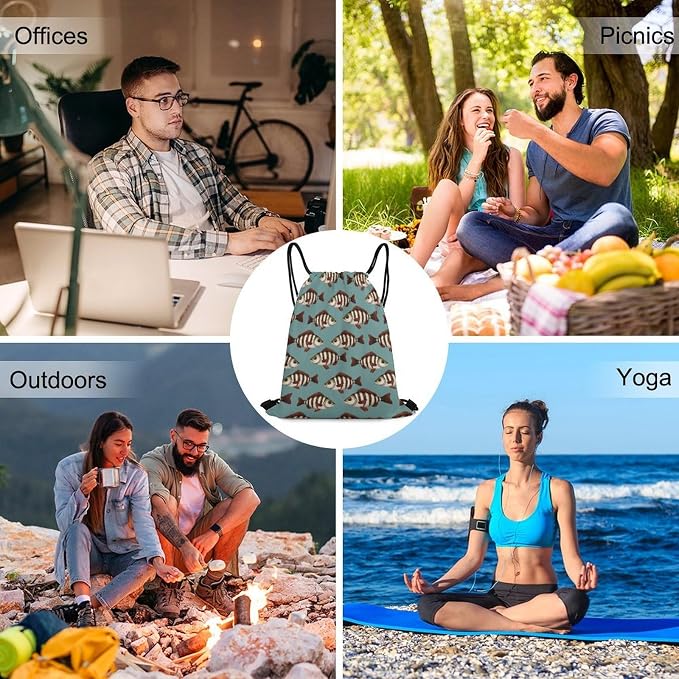 Gym Drawstring Bag Sports Sackpack Waterproof String Backpack - Image 6