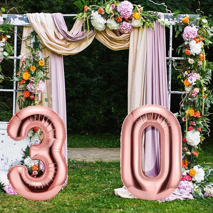 Gejoy 40 Inch Number 30 Balloons Jumbo 30 Foil Giant Number 30 Balloons - Image 6
