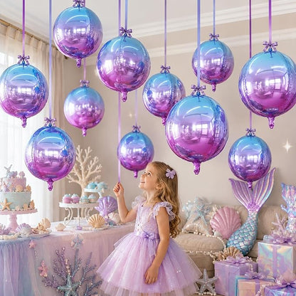 Blue Purple Round Foil Balloons - Image 6