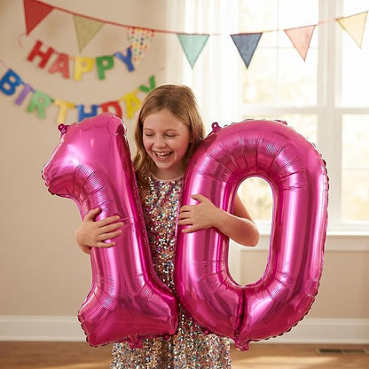 Number 10 Balloon Foil Mylar Balloons - Image 2