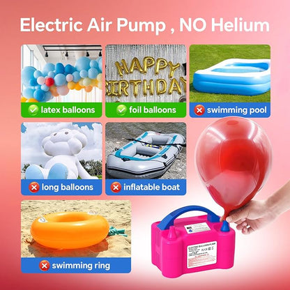 Electric Balloon Pump, 110V 600W Portable Dual Nozzles Balloon Pump, Air Pump - Image 3
