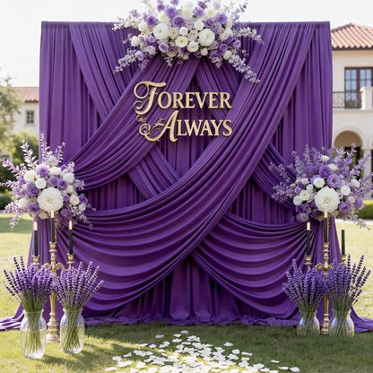20ft x 12ft Purple Backdrop Curtains by CO-AVE
