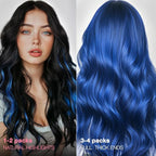 GOO GOO Tape in Hair Extensions Human Hair, Blue, 10inch 20g 10pcs, Colored Tape ins Human Hair Extensions, Silky&Soft Invisible Tape Ins, Hair Highlighted for Party