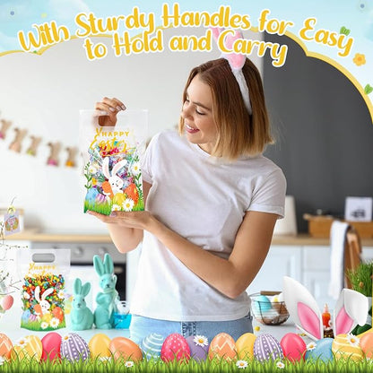 Fuutreo 25 Pcs Happy Easter Gift Bags Self Sealed Bunny Pouches Spring Favor - Image 4