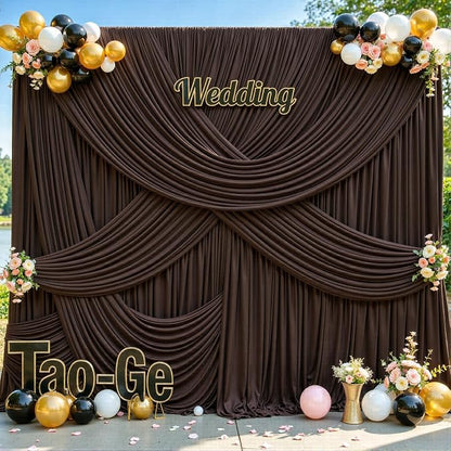 4 Panels Brown Backdrop Curtains - Image 3